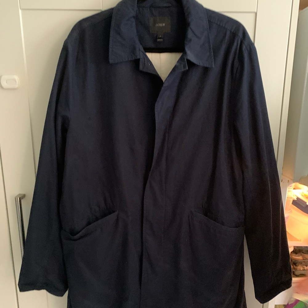 J Crew Navy Overcoat M